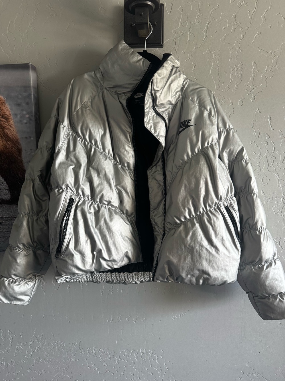 Nike Silver Puffer Jacket